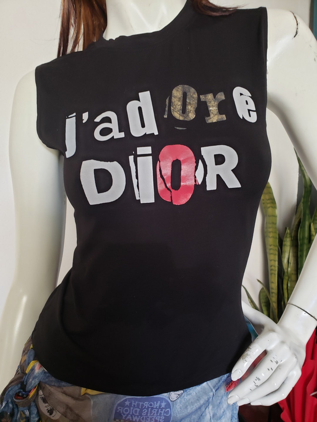 【Christian Dior】ガリアーノ期　長袖Tシャツ　J'ADORE ガリアーノ期◎ディオール Tシャツ カットソー J'ADORE ロゴ 白