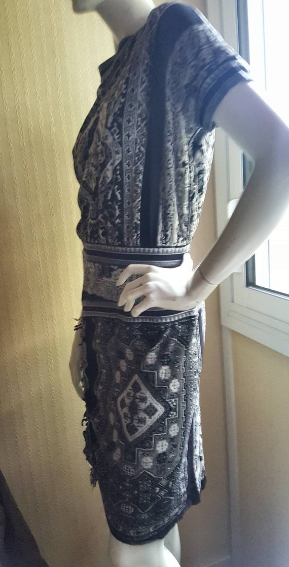 Vintage Jean Paul Gaultier dress in printed knit … - image 5