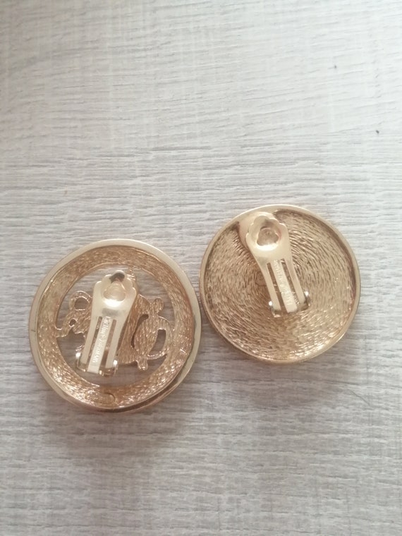 Christian Dior Vintage Gold Clip-on Logo Earrings - Etsy Canada