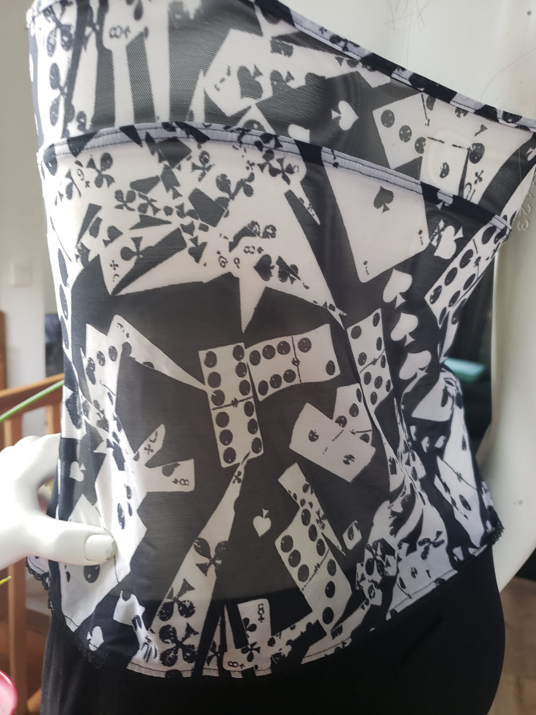 Christian Dior ドミノ Christian Dior by John Galliano Vintage Domino Print Bustier