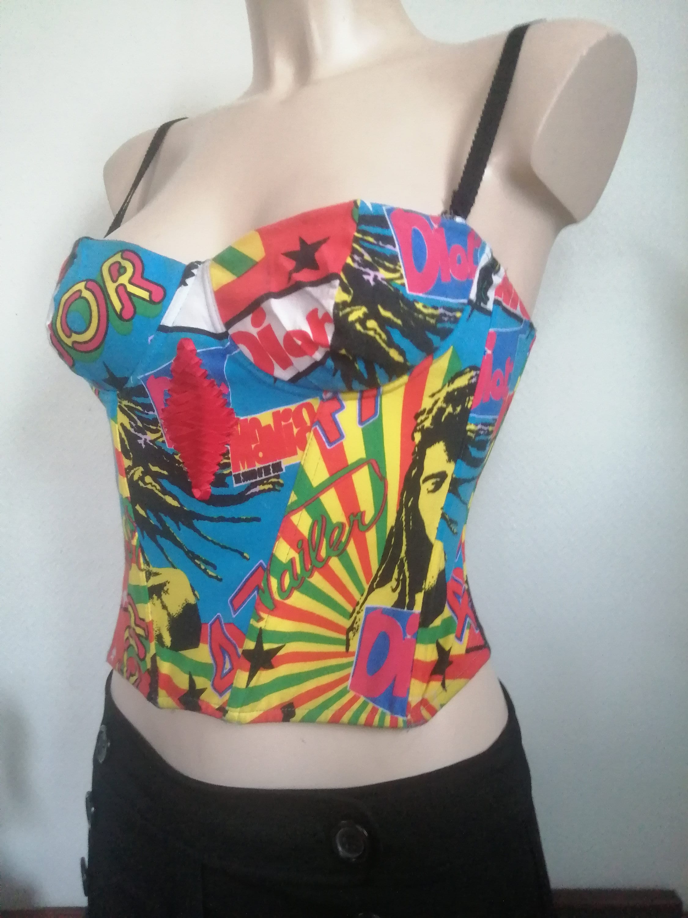 Christian Dior Rare Bustier Top John Galliano Vintage Rasta