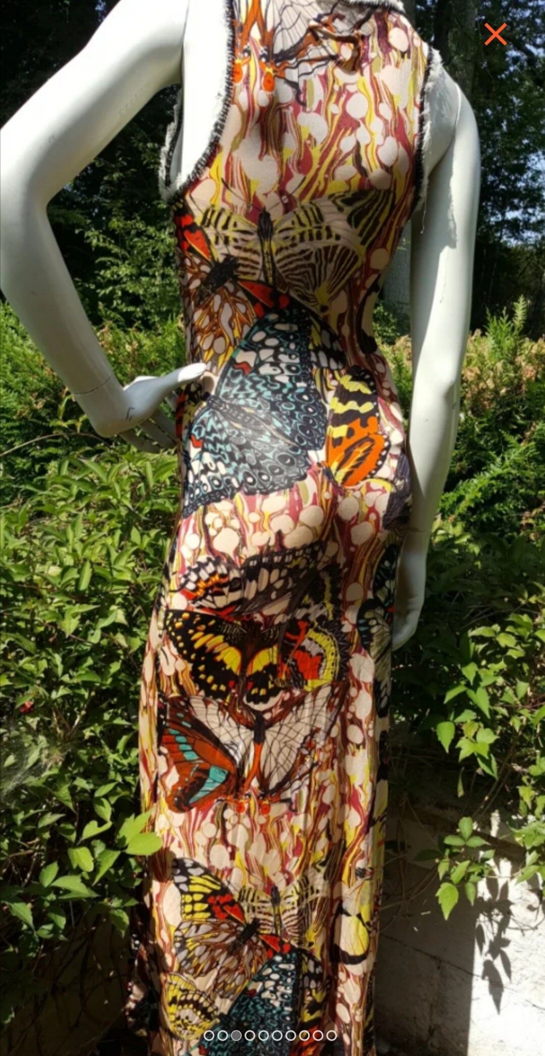 Maxi Dress Jean Paul Gaultier Vintage Mesh Butterfly Print Maxi Dress Jean Paul Gaultier Vintage Mesh Butterfly Print