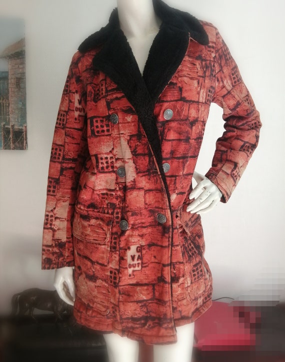 Jacket Coat Jean Paul Gaultier Jean's Printed Brick - Etsy