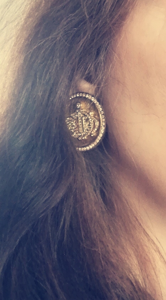 インポート・海外人気ブランド Earrings Logo Clip-on Gold Vintage Dior Christian - Canada Etsy アクセサリー
