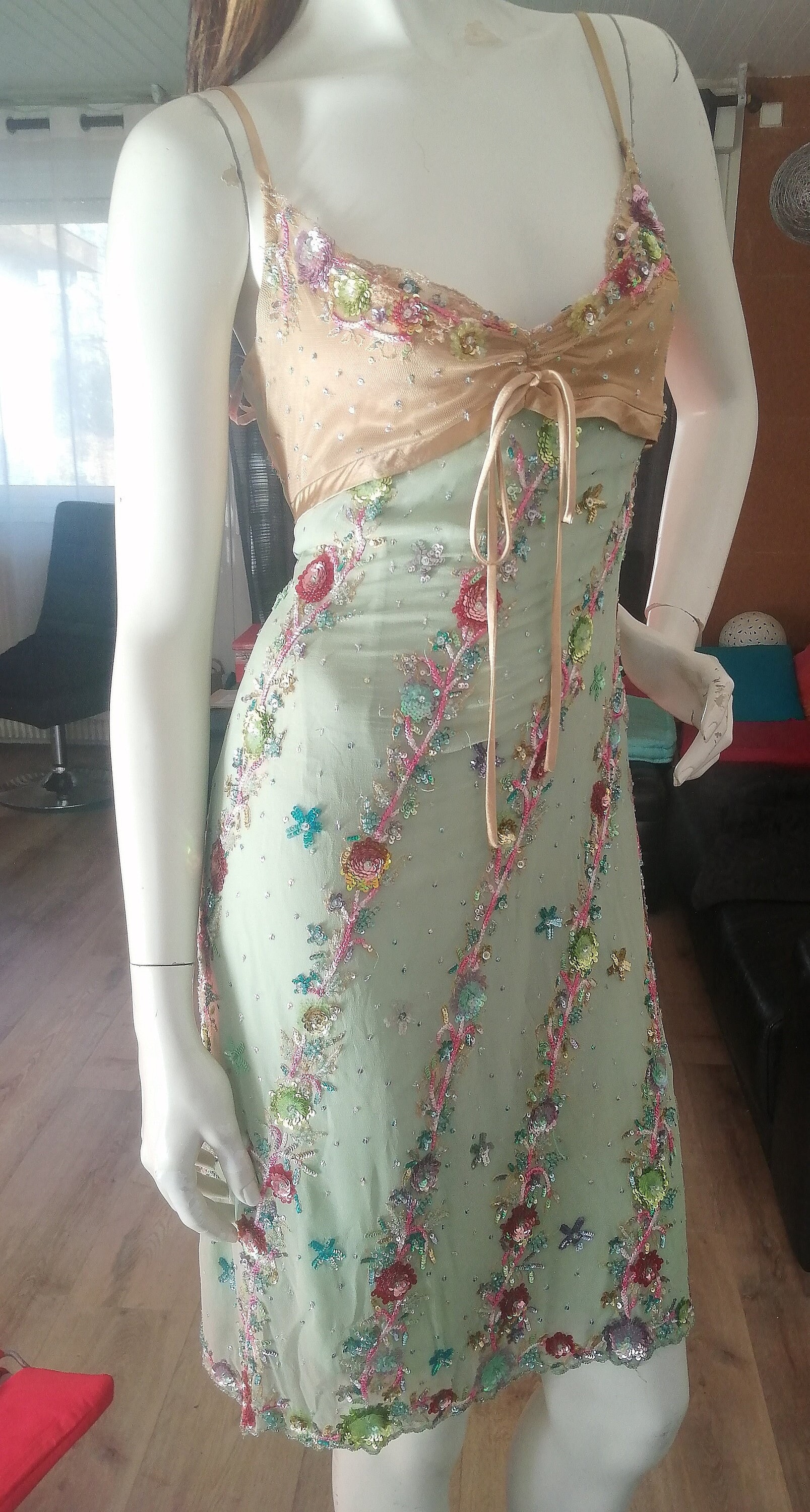 Silk mid-length dress John Galliano Multicolour size M