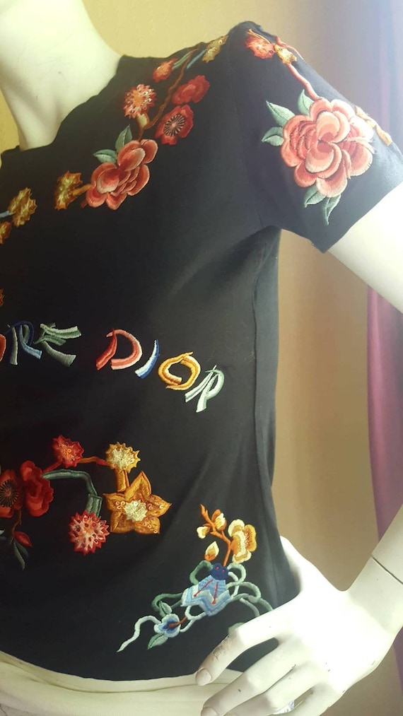 Christian Dior Vintage John Galliano Embroidery T-shirt Size Christian Dior Vintage John Galliano Embroidery T-shirt Size