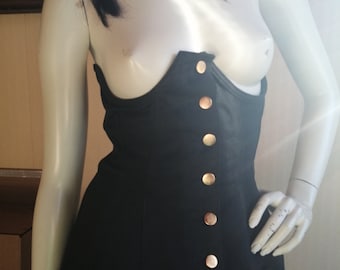 Magnificent corset jacket jean Jean Paul Gaultier Junior black vintage corset size M 38