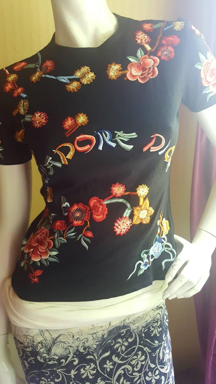 Christian Dior Vintage John Galliano Embroidery T-shirt Size Christian Dior Vintage John Galliano Embroidery T-shirt Size