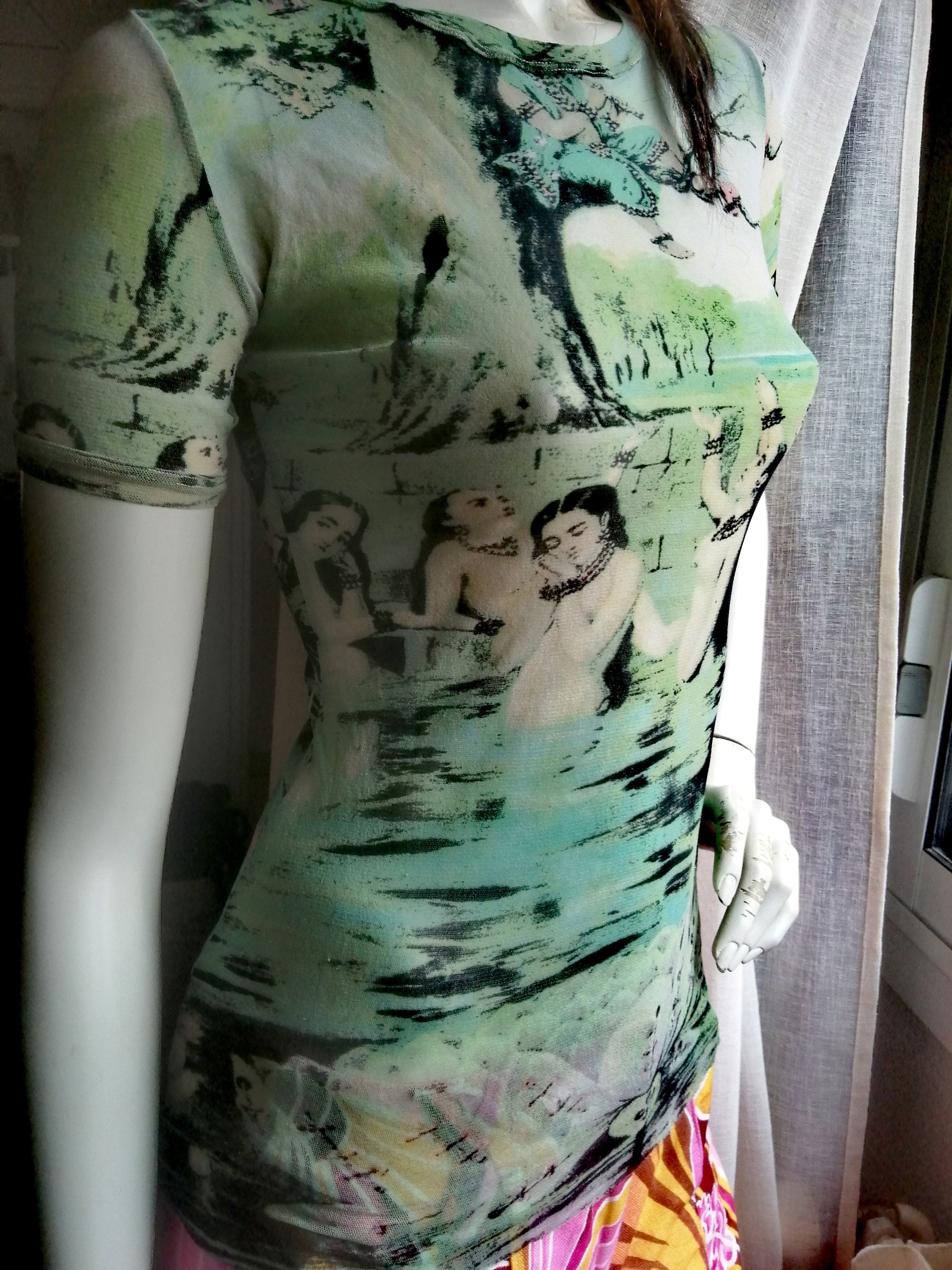 ジャンポールゴルティエ 1999年 ミロのヴィーナス メッシュ Tシャツ Vintage S/S 1999 Jean Paul Gaultier Venus De Milo Mesh Sheer