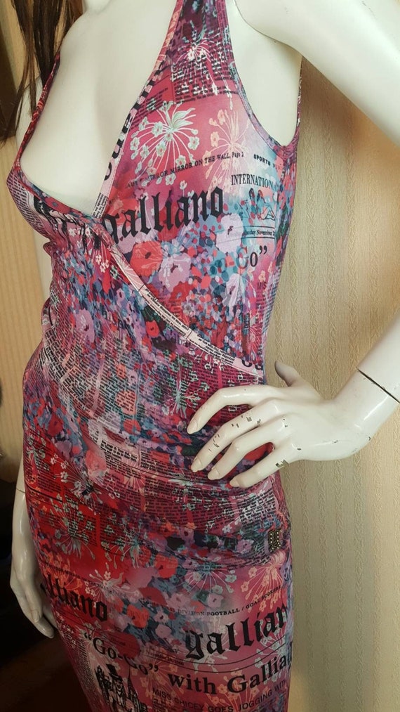 Iconic vintage dress John Galliano Gazette newspa… - image 1