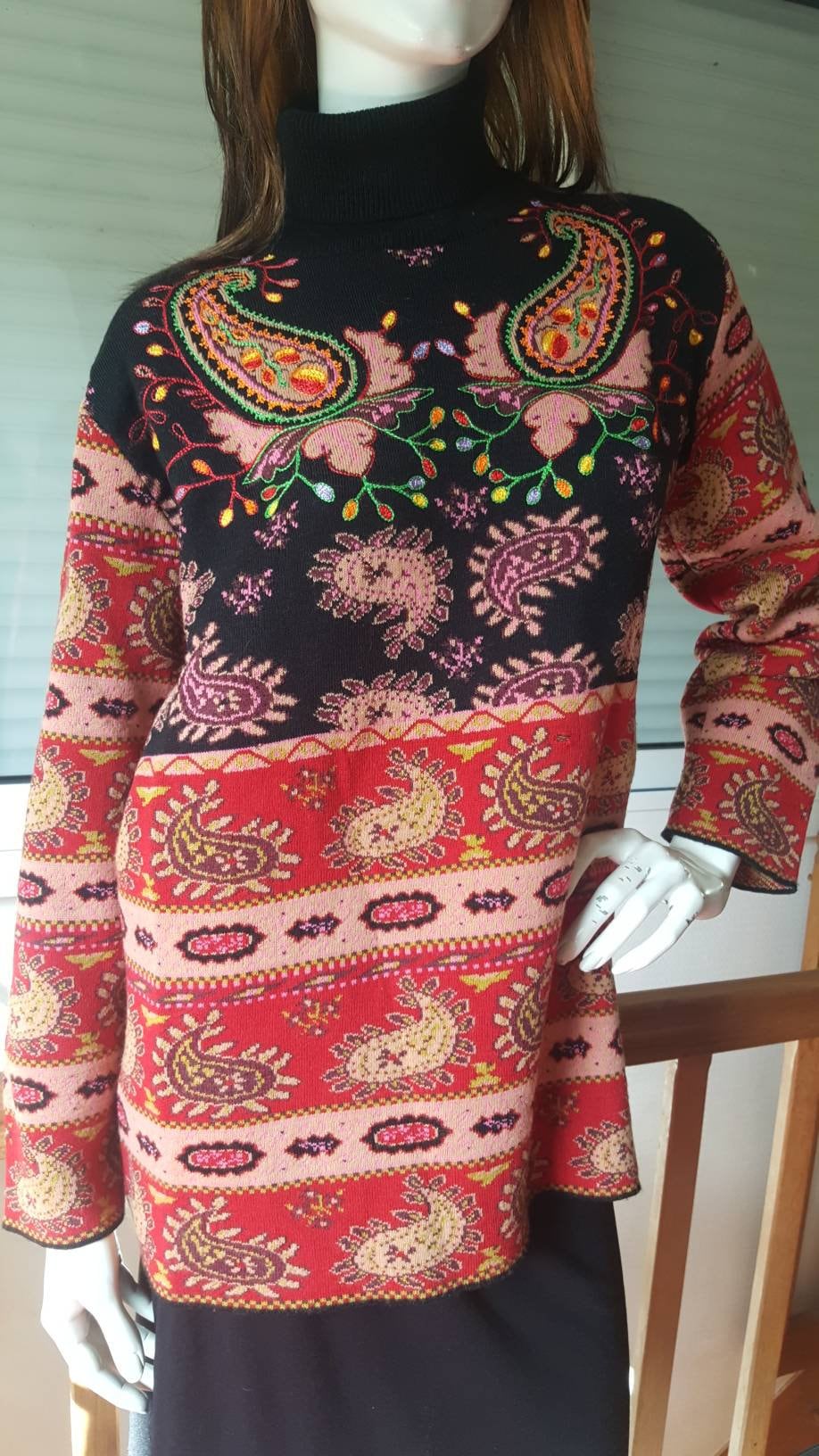 Kenzo Warm Jungle Sweater With Paisley Print Size M - Etsy 