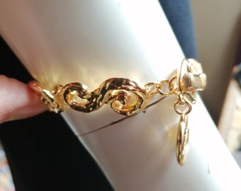 Vintage Yves Saint Laurent YSL Gold Metal Heart Bracelet - Etsy