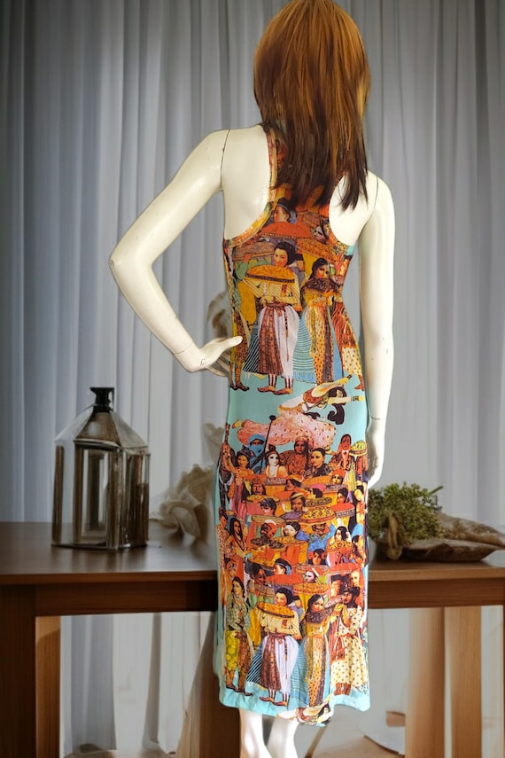 Jean Paul Gaultier Vintage Mesh Print Tank Dress Women Asia Size