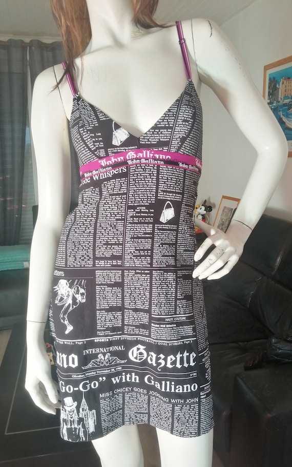 Vintage mini slip dress John Galliano Gazette news