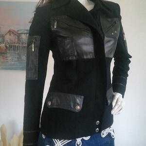 Christian Dior jacket by John Galliano vintage leather and black wool size S