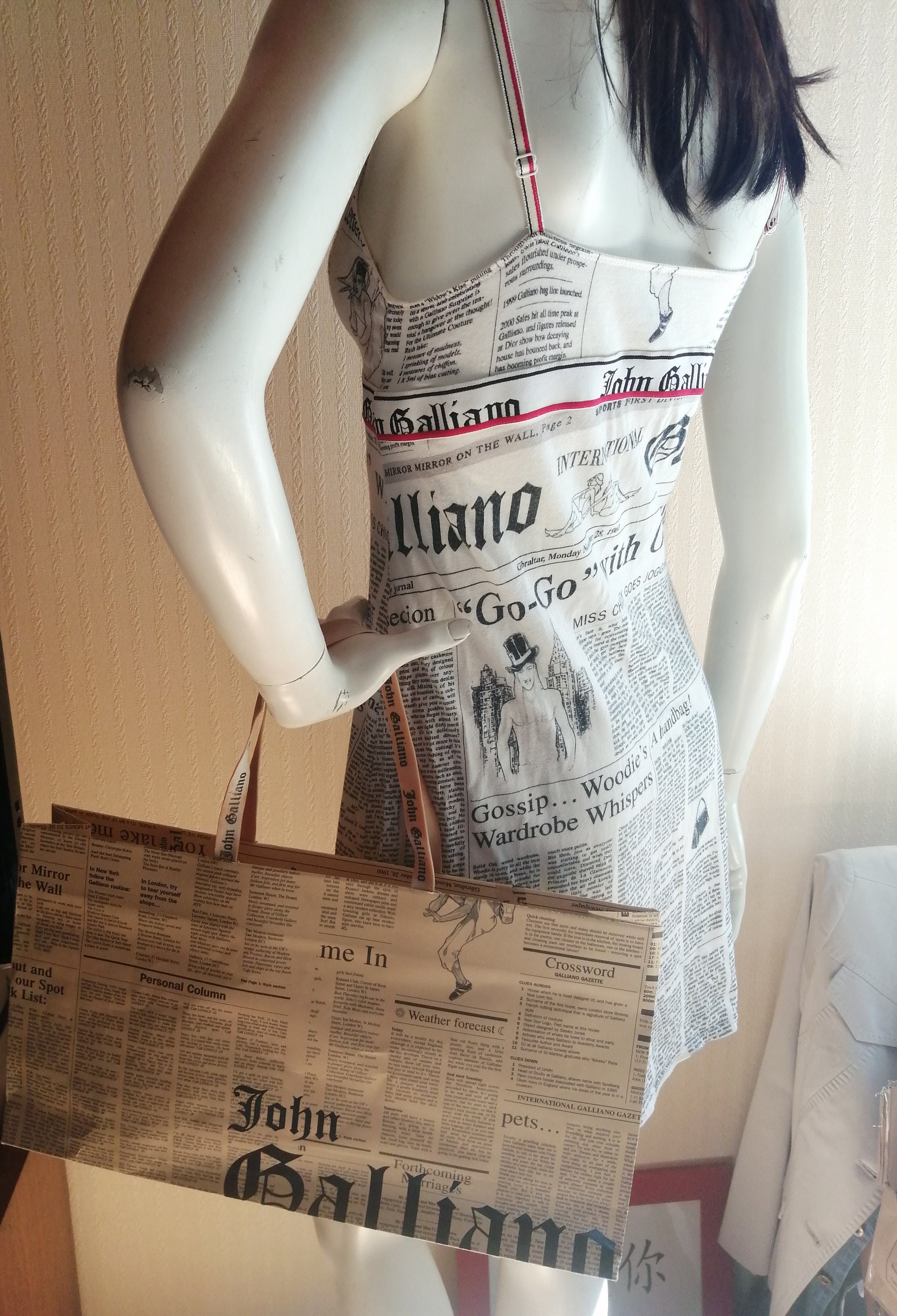 Iconic Vintage Nuisette Dress John Galliano Gazette Newspaper - Etsy