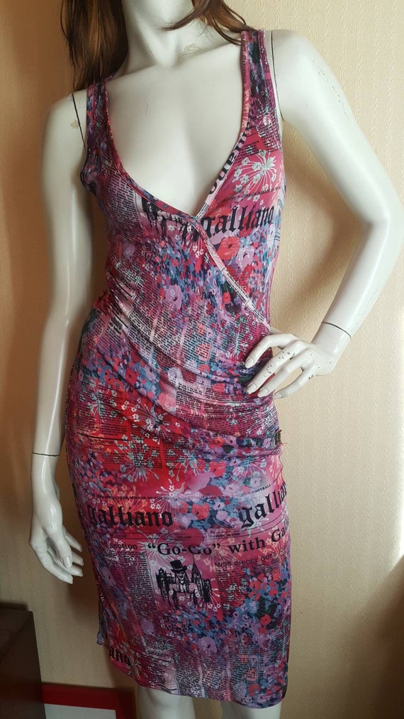 Iconic vintage dress John Galliano Gazette newspa… - image 2