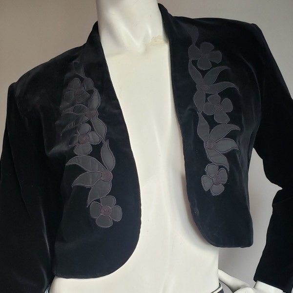 Kenzo Veste bolero vintage  velour noir taille XS