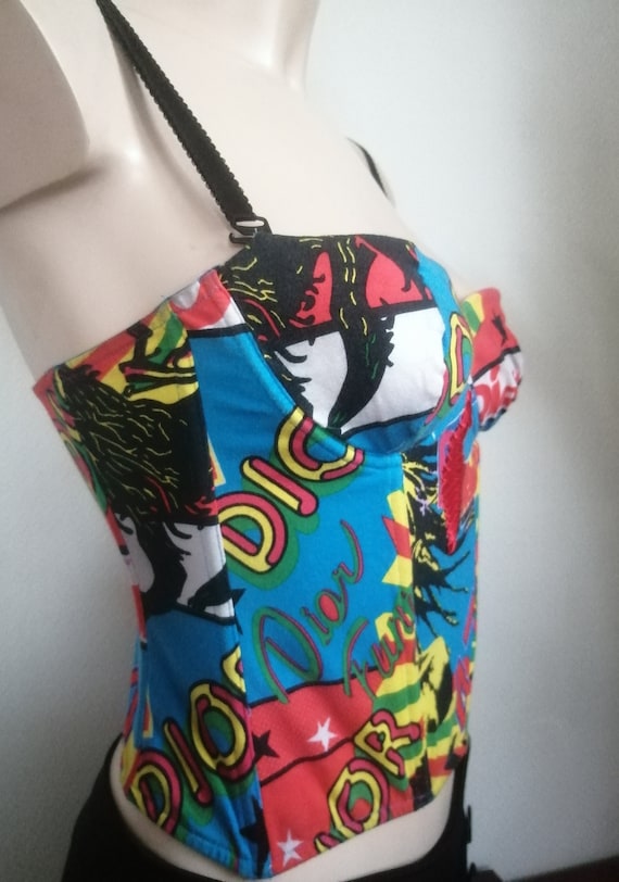 Christian Dior Rare Bustier Top John Galliano Vintage Rasta