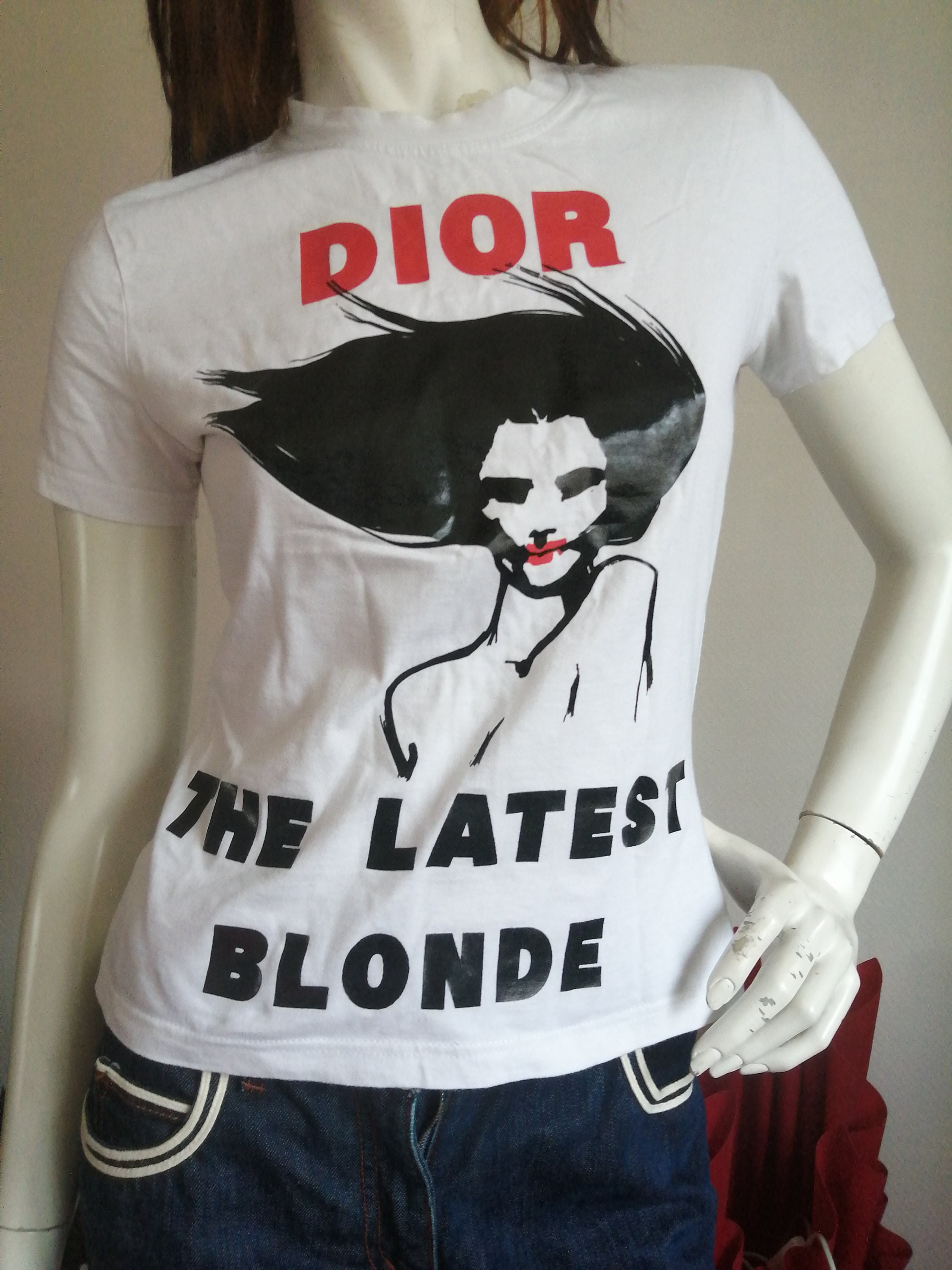 Vintage J'adore Dior (galliano) Christian Black T-shirt Top Vintage J'adore Dior (galliano) Christian Black T-shirt Top