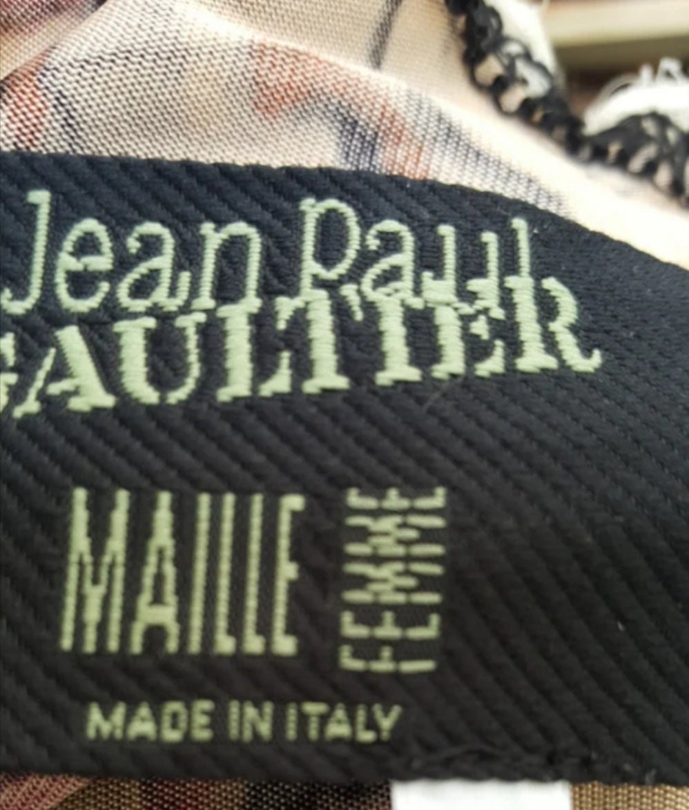 Maxi Dress Jean Paul Gaultier Vintage Mesh Butterfly Print Maxi Dress Jean Paul Gaultier Vintage Mesh Butterfly Print