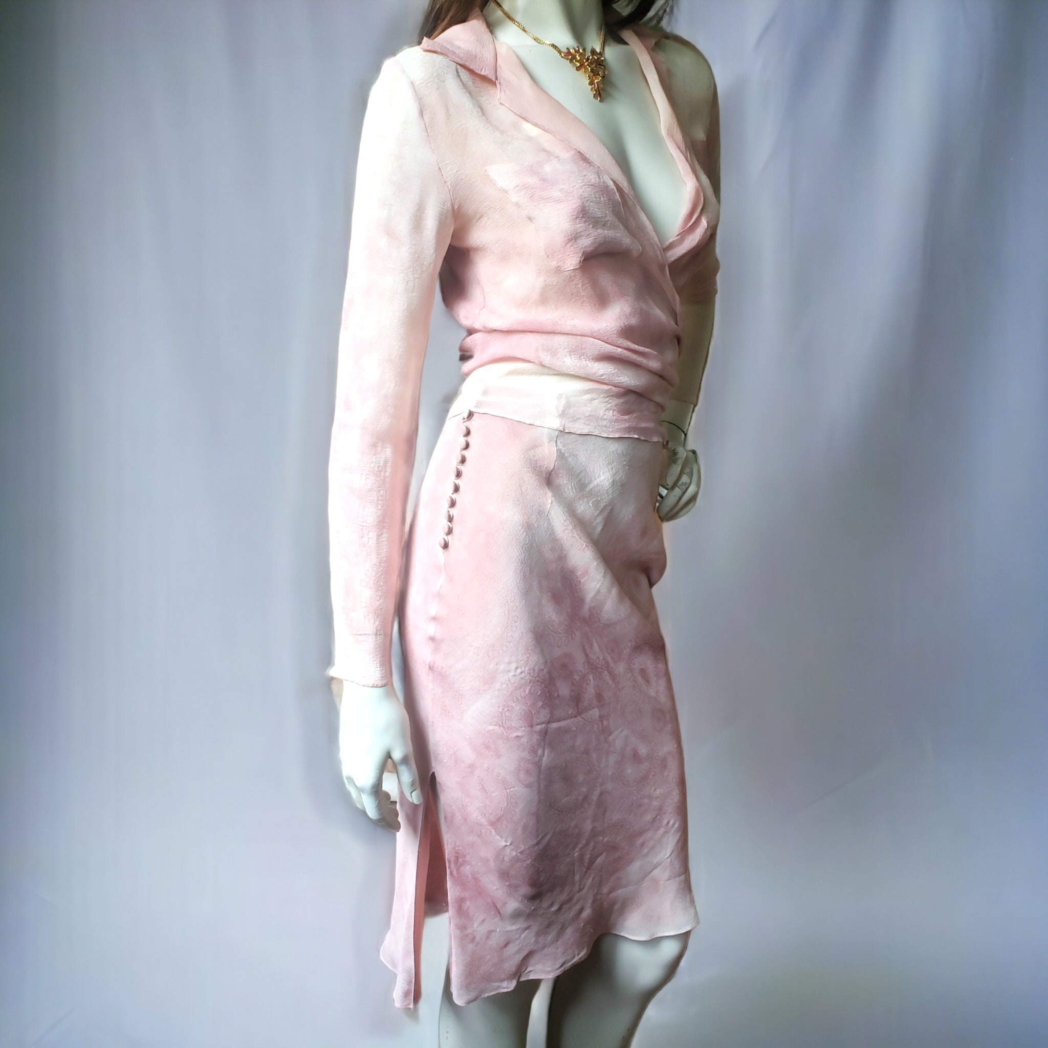 Christian Dior By John Galliano S/S 2004 Pink Monogram Logo Tunic Mini Dress