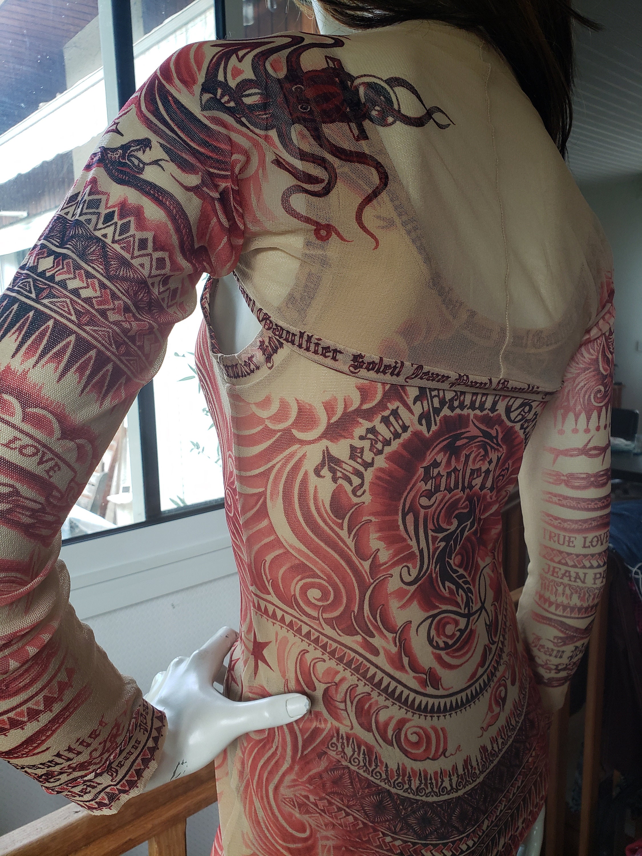 Robe Vintage Tattoo Le Cinquième Élément Jean Paul Gaultier T38 - Parfait état