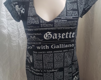 ジョン ガリアーノ ヴィンテージ タンクトップ、象徴的なガゼット新聞