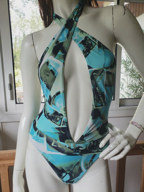 Vintage 1 piece Swimsuit Christian Dior by John Galliano Size S XS