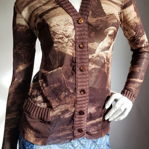 Jean Paul Gaultier Mesh Print Tattoo Transparent Vintage 90s Shirt Top