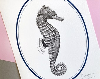 Decorative sheet seahorse illustration nature