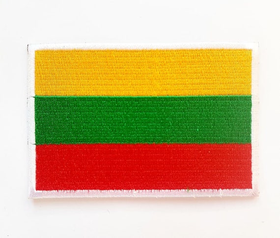 LITHUANIA FLAG 2 1//2/" IRON ON EMBROIDERED PATCH FLAG OF LITHUANIA