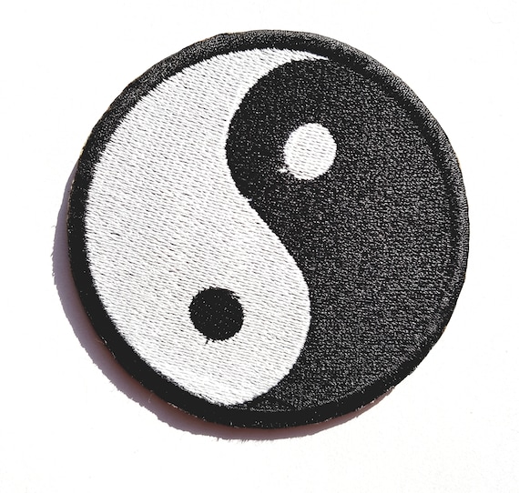 Cat Yin /& Yang Funny Iron on Embroidery Cloth Patch Sew on Badge Clothes