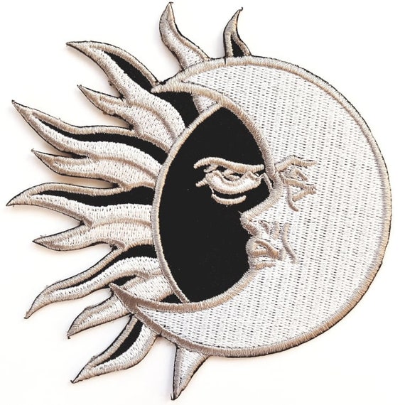Download Yin Yang Sun Moon Iron On Patch Sew On Embroidered Patch T Etsy