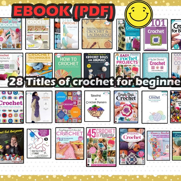 28 Crochet ebook bundles, Crochet beginners, stitching, Crochet Pattern, dolls, flower, ebook, PDF