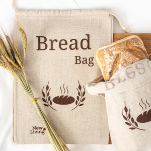 XL Natural Linen Bread Bags