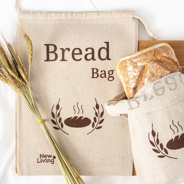 XL Natural Linen Bread Bags