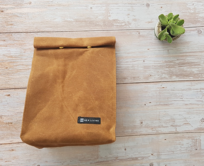 New Living Canvas Lunch Bag, 100% cotton, Eco Product, Made Using Fully Biodegradable Natural Material image 1