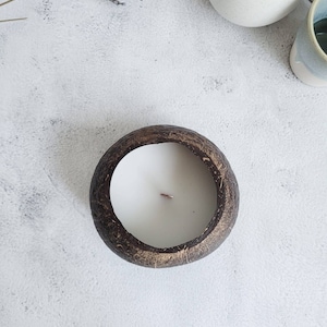 Coconut Soy Wax Candle, Luxurious Eco Product, Made from Coconut Shell With Wooden Wick