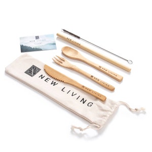 Bamboo Cutlery Set With Carry Case image 1