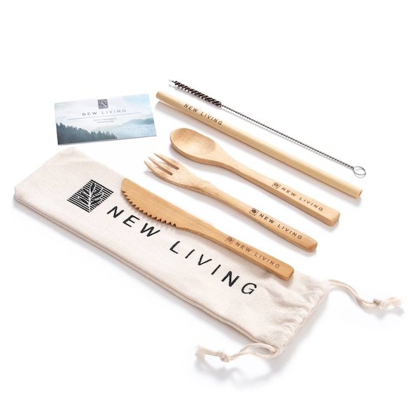 Bamboo Cutlery Set With Carry Case