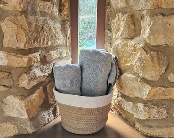 Storage Basket for Home, Cotton Rope Material, Medium Size 25x18cm, Organiser Basket, Hanging Kitchen Basket Clothes & Shoe Basket