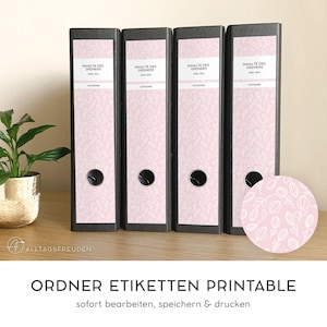 Zelfklevende maplabels | map rug zelfklevende etiketten | Etiket | teken | plakker | afdruk sjabloon | Patroon: Tulpen | Roos