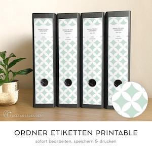 Zelfklevende maplabels | map rug zelfklevende etiketten | Etiket | teken | plakker | afdruk sjabloon | Patroon: Cirkels | munt, pastel