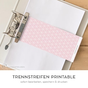 Divider Printable | File Divider Printable | Pattern: Triangles | rosé | for self-printing | Subdivision | Folder