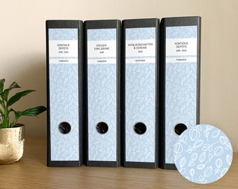 Folder labels to stick on | printable | Folder Spine Stickers | wide & narrow | Flowers | PDF for self-printing on adhesive labels