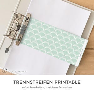 Divider Strip Printable | File Divider Printable | Pattern: Sheets | Mint | for self-printing | Subdivision | Folder