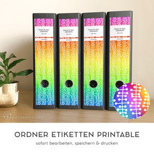 Zelfklevende maplabels | Zelfklevende etiketten | Etiketten | Stickers | Afdruksjabloon | Patroon: Wijnranken | Aangepaste kleur