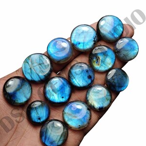 Labradorite Round, Labradorite Cabochon Round Labra Blue e Multi Round Cabochon Gemma sciolta per gioielli pendenti che fanno pietra lucidante.