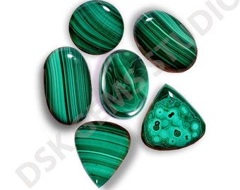 Malachite Lot 100% Natural Quality Cabochon Wholesale Lot Green Malachite, Mix Shape All Size Cabochon Gemstone, Malachite Jewelry Pendent.